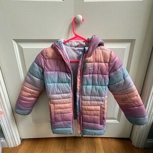 Nike Girls' Pastel Ombre Puffer Jacket - Pink Blue Peach